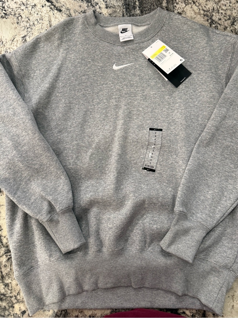 Nike Grey Crewneck Sweatshirt with White Swoosh